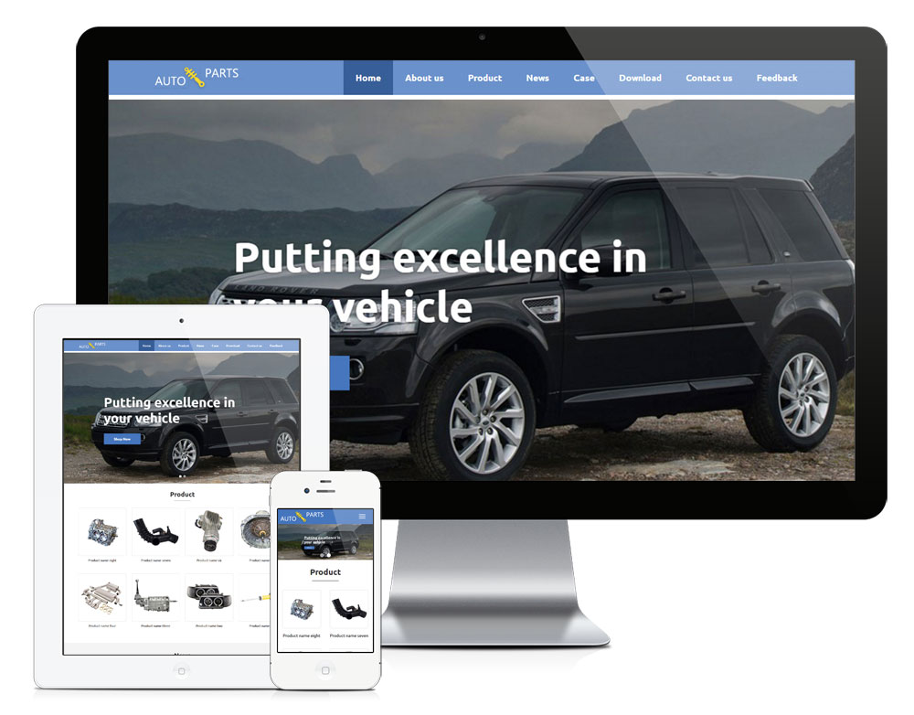 汽車配件外貿響應式英文網站模板