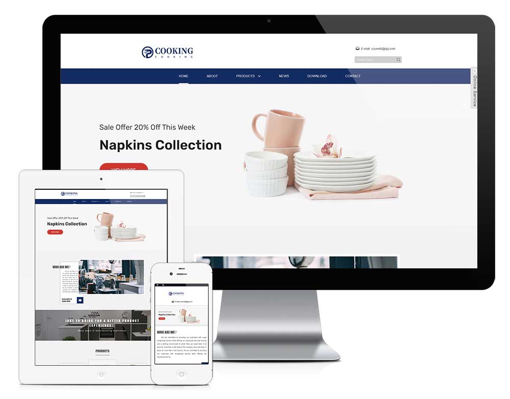 響應(yīng)式餐具廚具外貿(mào)企業(yè)網(wǎng)站模板