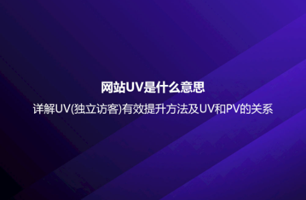 網站UV是什么意思?詳解UV(獨立訪客)有效提升方法及UV和PV的關系 網站UV是什么意思?詳解UV(獨立訪客)有效提升方法及UV和PV的關系